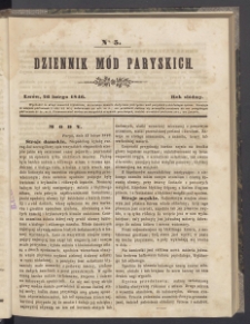 Dziennik Mód Paryskich. T.7. 1846. Nr 5