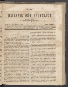 Dziennik Mód Paryskich. T.7. 1846. Nr 12
