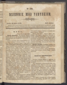 Dziennik Mód Paryskich. T.7. 1846. Nr 16
