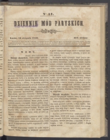 Dziennik Mód Paryskich. T.7. 1846. Nr 17