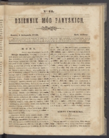 Dziennik Mód Paryskich. T.7. 1846. Nr 23