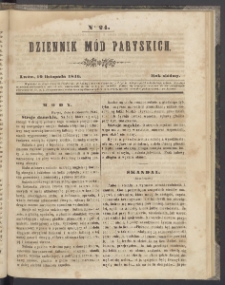 Dziennik Mód Paryskich. T.7. 1846. Nr 24