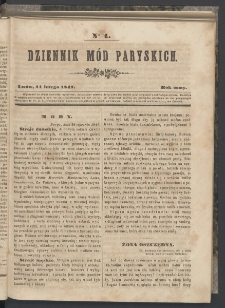 Dziennik Mód Paryskich. T.8. 1847. Nr 4