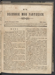 Dziennik Mód Paryskich. T.8. 1847. Nr7