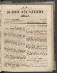 Dziennik Mód Paryskich. T.8. 1847. Nr 8