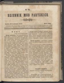 Dziennik Mód Paryskich. T.8. 1847. Nr 9