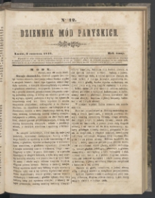 Dziennik Mód Paryskich. T.8. 1847. Nr 12