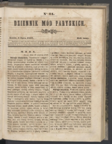 Dziennik Mód Paryskich. T.8. 1847. Nr 14