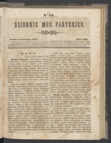 Dziennik Mód Paryskich. T.8. 1847. Nr 19