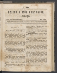 Dziennik Mód Paryskich. T.8. 1847. Nr 21