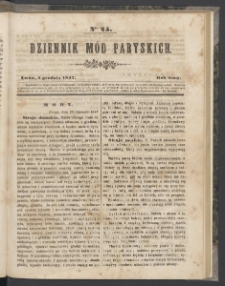 Dziennik Mód Paryskich. T.8. 1847. Nr 25