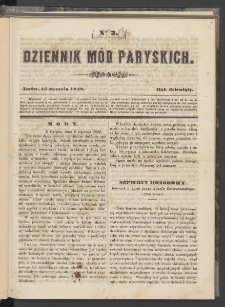 Dziennik Mód Paryskich. T.9. 1848. Nr 3