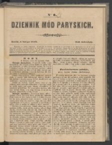 Dziennik Mód Paryskich. T.9. 1848. Nr 6