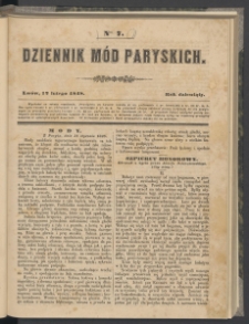 Dziennik Mód Paryskich. T.9. 1848. Nr 7