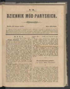 Dziennik Mód Paryskich. T.9. 1848. Nr 9