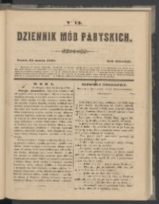 Dziennik Mód Paryskich. T.9. 1848. Nr 13