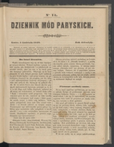 Dziennik Mód Paryskich. T.9. 1848. Nr 14