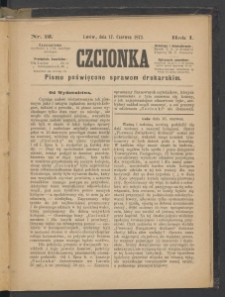 Czcionka : pismo poświęcone sprawom drukarskim. T. I. 1872, nr 12