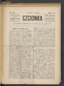 Czcionka : pismo poświęcone sprawom drukarskim. T. II. 1873, nr 2