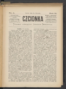 Czcionka : pismo poświęcone sprawom drukarskim. T. II. 1873, nr 4