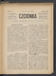 Czcionka : pismo poświęcone sprawom drukarskim. T. II. 1873, nr 7
