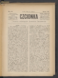 Czcionka : pismo poświęcone sprawom drukarskim. T. II. 1873, nr 8
