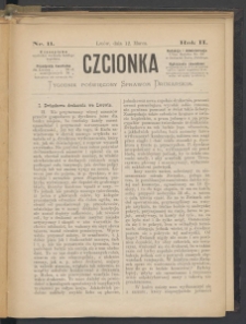 Czcionka : pismo poświęcone sprawom drukarskim. T. II. 1873, nr 11