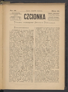Czcionka : pismo poświęcone sprawom drukarskim. T. II. 1873, nr 18