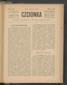 Czcionka : pismo poświęcone sprawom drukarskim. T. II. 1873, nr 31