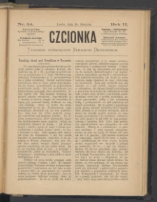 Czcionka : pismo poświęcone sprawom drukarskim. T. II. 1873, nr 34