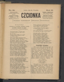 Czcionka : pismo poświęcone sprawom drukarskim. T. II. 1873, nr 39