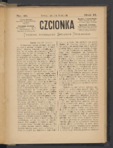 Czcionka : pismo poświęcone sprawom drukarskim. T. II. 1873, nr 46