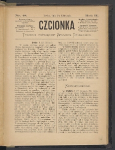 Czcionka : pismo poświęcone sprawom drukarskim. T. II. 1873, nr 48