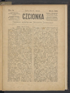 Czcionka : pismo poświęcone sprawom drukarskim. T. III. 1874, nr 3