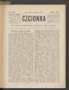 Czcionka : pismo poświęcone sprawom drukarskim. T. III. 1874, nr 29