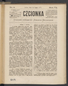 Czcionka : pismo poświęcone sprawom drukarskim. T. IV. 1875, nr 9