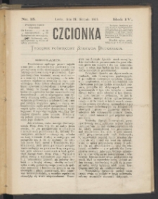 Czcionka : pismo poświęcone sprawom drukarskim. T. IV. 1875, nr 15