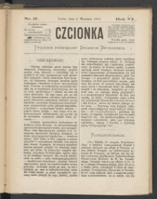 Czcionka : pismo poświęcone sprawom drukarskim. T. IV. 1875, nr 17