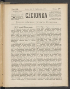 Czcionka : pismo poświęcone sprawom drukarskim. T. IV. 1875, nr 22