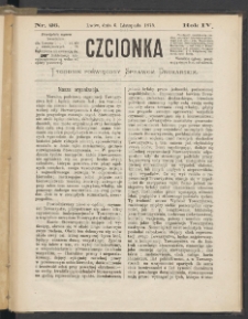 Czcionka : pismo poświęcone sprawom drukarskim. T. IV. 1875, nr 26