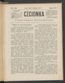 Czcionka : pismo poświęcone sprawom drukarskim. T. IV. 1875, nr 30