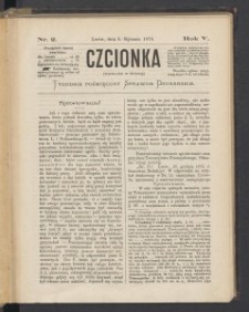 Czcionka : pismo poświęcone sprawom drukarskim. T. V. 1876, nr 2