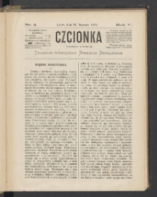 Czcionka : pismo poświęcone sprawom drukarskim. T. V. 1876, nr 3