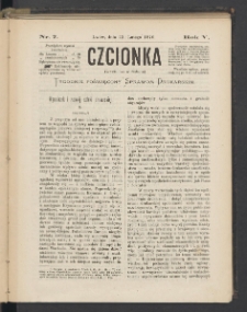 Czcionka : pismo poświęcone sprawom drukarskim. T. V. 1876, nr 7