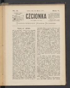Czcionka : pismo poświęcone sprawom drukarskim. T. V. 1876, nr 11