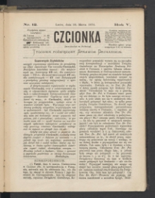 Czcionka : pismo poświęcone sprawom drukarskim. T. V. 1876, nr 12