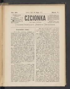 Czcionka : pismo poświęcone sprawom drukarskim. T. V. 1876, nr 20