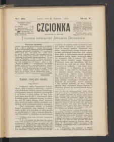 Czcionka : pismo poświęcone sprawom drukarskim. T. V. 1876, nr 26