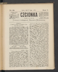 Czcionka : pismo poświęcone sprawom drukarskim. T. V. 1876, nr 28