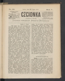 Czcionka : pismo poświęcone sprawom drukarskim. T. V. 1876, nr 30